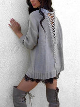 Backless Strap Solid Color Autumn Sweater